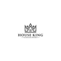 king of the house logo by combining crown and house vector