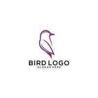 logotipo de pájaro simple que es fácil de reconocer y recordar vector