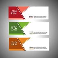 abstract banner design, rectangular layout template with three color options, vector