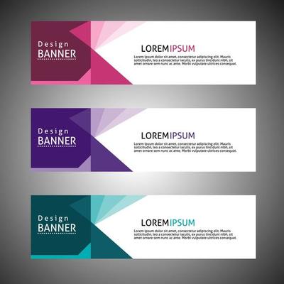 Vector abstract design web banner template. Web Design Elements Header Design. Abstract geometric web banner template on gray background.Modern banner.