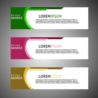 Vector abstract design web banner template. Web Design Elements Header Design. Abstract geometric web banner template on gray background.Modern banner.