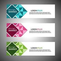 Vector abstract design web banner template. Web Design Elements Header Design. Abstract geometric web banner template on gray background.Modern banner.