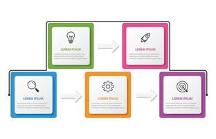 plantilla infográfica de negocios de presentación con 5 opciones. ilustración vectorial vector