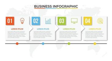 Presentation business infographic template with 4 options vector illustration