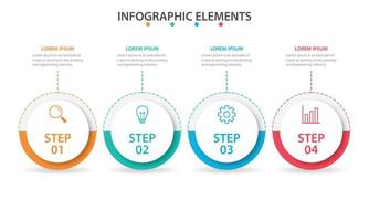 Plantilla de infografía empresarial de presentación con 4 opciones. ilustración vectorial. vector