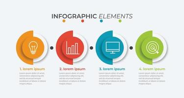 Presentation business infographic template with 4 options vector illustration