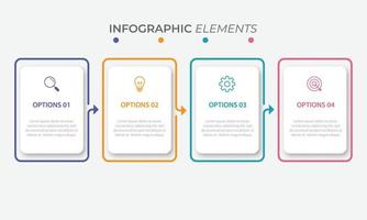 Presentation business infographic template with 4 options. Vector illustration.