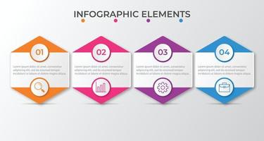 Plantilla de infografía empresarial de presentación con 4 opciones. ilustración vectorial. vector