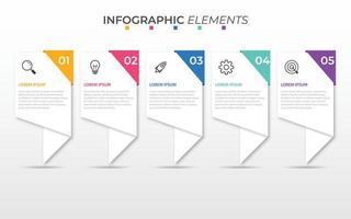 Plantilla de infografía empresarial de presentación con 5 opciones ilustración vectorial vector