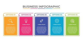 Presentation business infographic template with 5 options vector