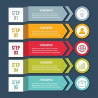 Presentation business infographic template with 5 options. Vector illustration.