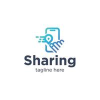 Sharing app logo design vector