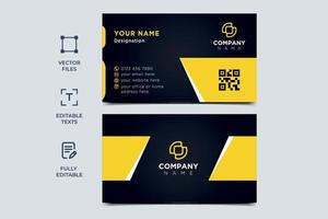 Black and Yellow Business Card Design vector