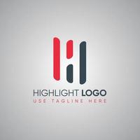 Negative Space Letter H Logo Design vector