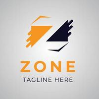 Negative space letter Z or Zone logo vector