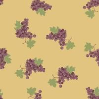 patrón de uva estilo vintage. uvas moradas y rojas. ilustración para textil, fondo. vector