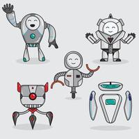 robot illustration from various times vector