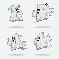 white ghost icon illustration vector