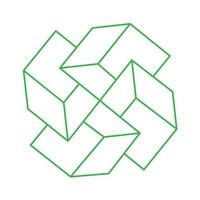Illusion shapes. 3d geometry. Optical illusion figures. Sacred geometry objects. Logo. vector