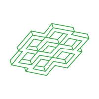 Impossible shapes. Optical illusion. Abstract eternal geometric objects. Impossible endless outline. Logo. Impossible geometry symbol on a white background. Optical art. vector