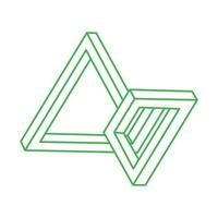 Modern logo. Impossible shape, optical illusion, vector. Optical art objects. Geometric figure. Line art. vector