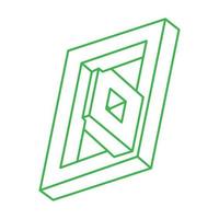 Impossible shapes. Optical illusion. Sacred geometry figure. Abstract eternal geometric object. Impossible endless outline logo. Optical art. Impossible geometry shape on a white background. vector