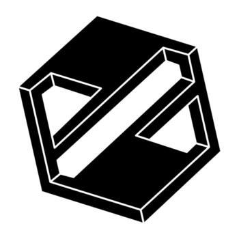 Impossible shape. Web design element. Optical illusion object. Geometric figure. Optical art. vector