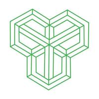 formas de ilusión óptica. objetos de arte óptico. figuras imposibles. logo. geometría. vector