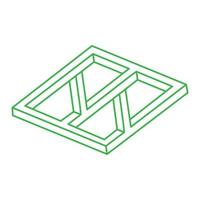 Optical illusion. Impossible shape  vector. Logo. Optical art objects. Geometric figure. vector