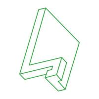 Impossible objects. Optical illusion shapes. 3d illustration. Geometric figures. Logo. vector