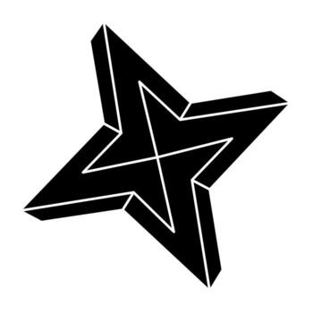 Impossible optical illusion shape. Optical art object. Sacred geometry figure. vector