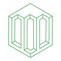 Illusion shapes. 3d geometry. Optical illusion figures. Logo. Sacred geometry. vector