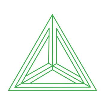 Impossible shapes, optical illusion triangle, vector logo. Optical art objects. Geometric figure.