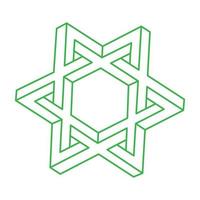 Illusion shapes. 3d geometry. Optical illusion figure. Logo. Sacred geometry. vector