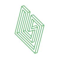 Logo. Illusion shapes. 3d geometry. Optical illusion figures. Sacred geometry objects. vector