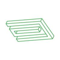 Impossible shape. Logo. Sacred geometry figure. Optical illusion. Abstract eternal geometric object. Impossible endless outline. Optical art. Impossible geometry shape on a white background. vector