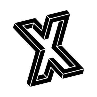 Impossible optical illusion shape. Optical art object. Impossible figure. Geometry.