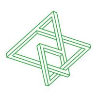 Impossible optical illusion shapes. Optical art object. Impossible figures. Unreal geometric logo. vector