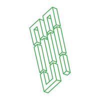 Impossible objects. Optical illusion logo. 3d illustration. Geometry. vector