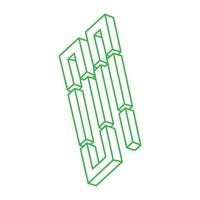 Impossible objects. Optical illusion logo. 3d illustration. Geometry. vector