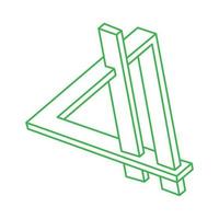 Impossible shapes. Optical illusion. Sacred geometry figures. Abstract eternal geometric objects. Logo. Impossible endless outline. Optical art. Impossible geometry shape on a white background. vector