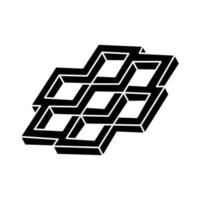 Impossible shape logo design, optical illusion object. Geometry. Optical art figure. vector