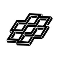 Impossible shape logo design, optical illusion object. Geometry. Optical art figure. vector