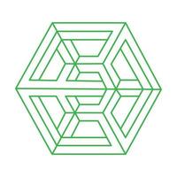 Impossible optical illusion shapes. Optical art object. Impossible figure. Logo. Geometry. vector