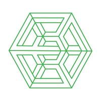 Impossible optical illusion shapes. Optical art object. Impossible figure. Logo. Geometry. vector