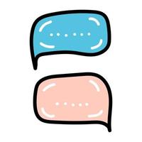 Doodle Speech bubbles with dots. Internet talk, chat, decoration. Hand drawn, doodle, line art vector element for social networks, web, sticker