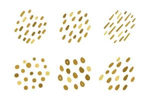 hand drawn group of gold polka dots for greeting card minimalist style decoration vector