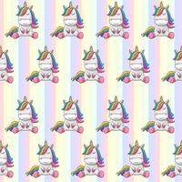 Seamless pattern of unicorns on a rainbow background. Cute texture with unicorns for wallpaper, wrapping paper. vector