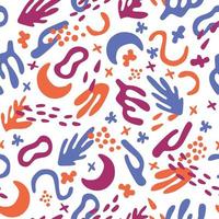 Set of vector illustrations portraits, surreal faces. Abstract shapes, silhouettes of faces. Collecton of posters with modern faces