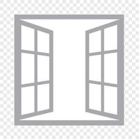 ventana abierta sobre fondo transparente. vector